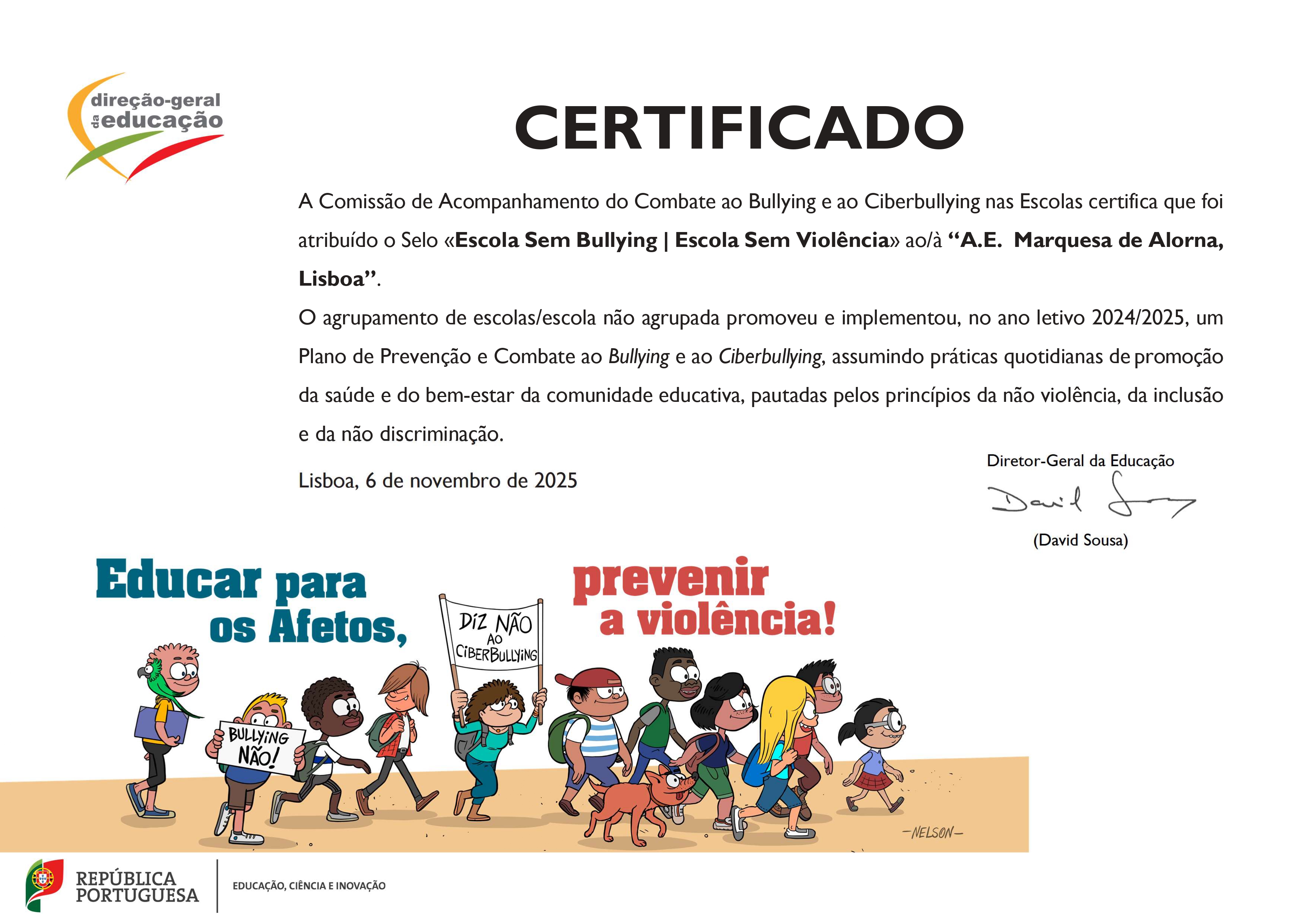 Certificado Escola Sem Bullying Escola Sem Violência